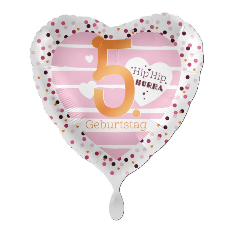 18"/Ø43cm Herz Folienballon "Hip Hip Hurra" #5