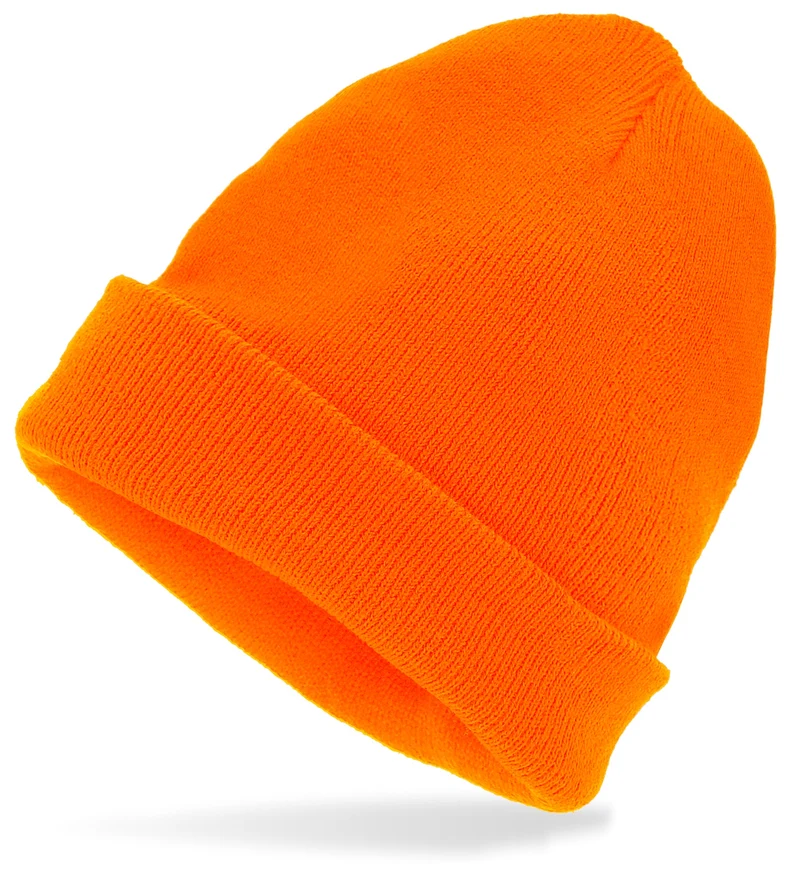 80er Jahre Kostüm Beanie Mütze | Neon Orange