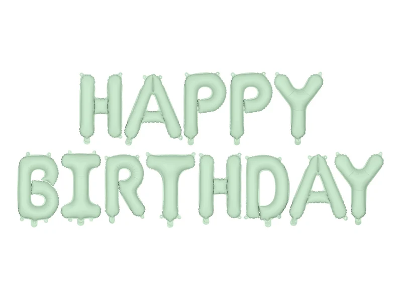 Ballongirlande "HAPPY BIRTHDAY" 340x35cm | Grün