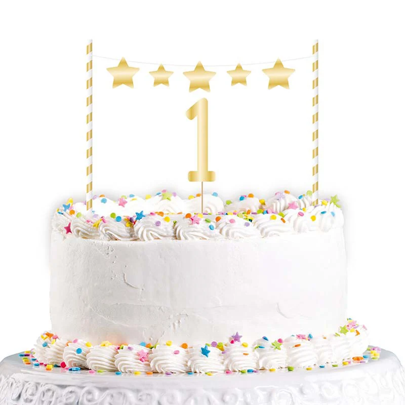 Tortendeko Happy Birthday #1 gold