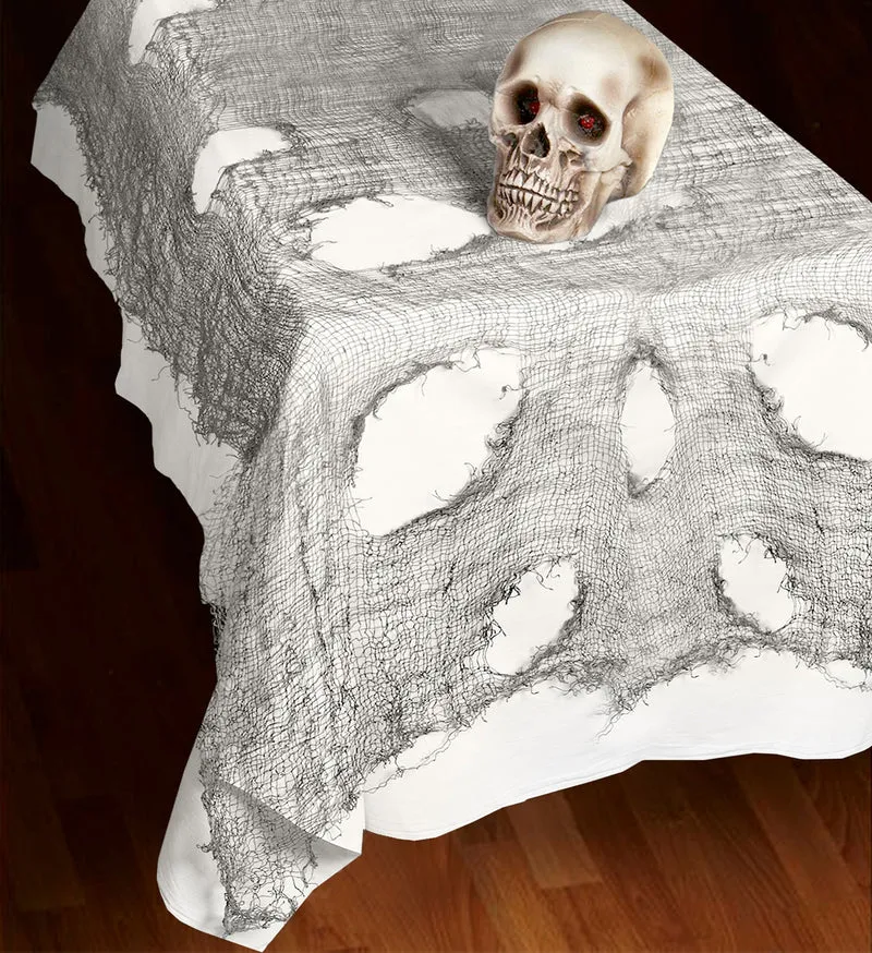 Dekostoff Lumpenstoff 300 x 60 cm | Grau - Halloween Dekoration