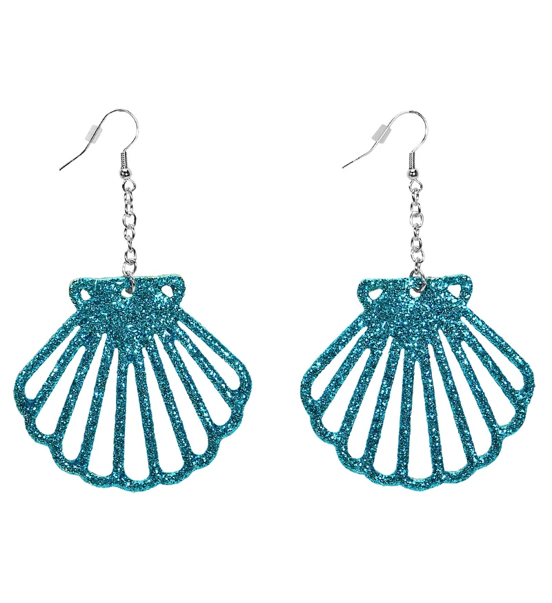 Muschel Ohrringe | Blau - Schmuck Meerjungfrau Kostüm