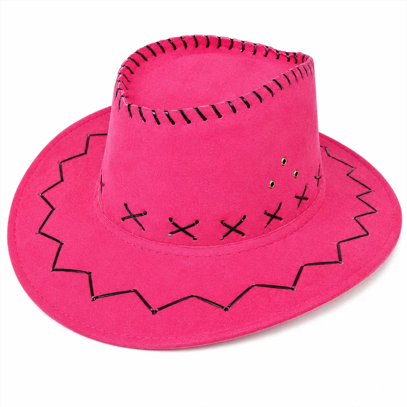 Kinder Cowboyhut mit Ziernähten | Pink | Western Hut
