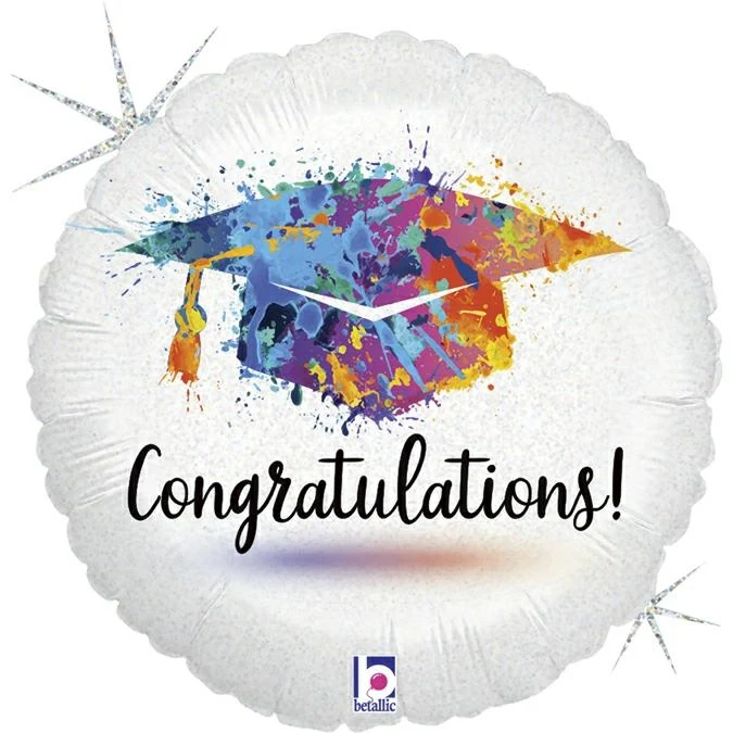 18"/Ø45cm Folienballon "Painterly Grad Congrats"