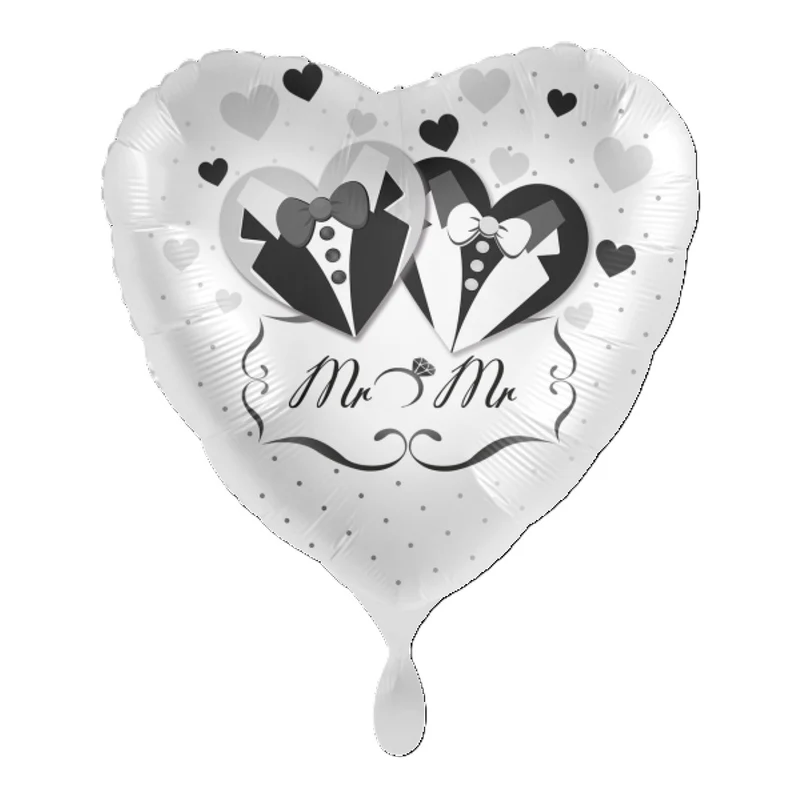 18"/Ø43cm Herz Folienballon "Mr. & Mr."