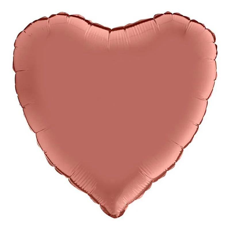 18"/Ø46cm Herz Folienballon Uni | Satin Rose Gold