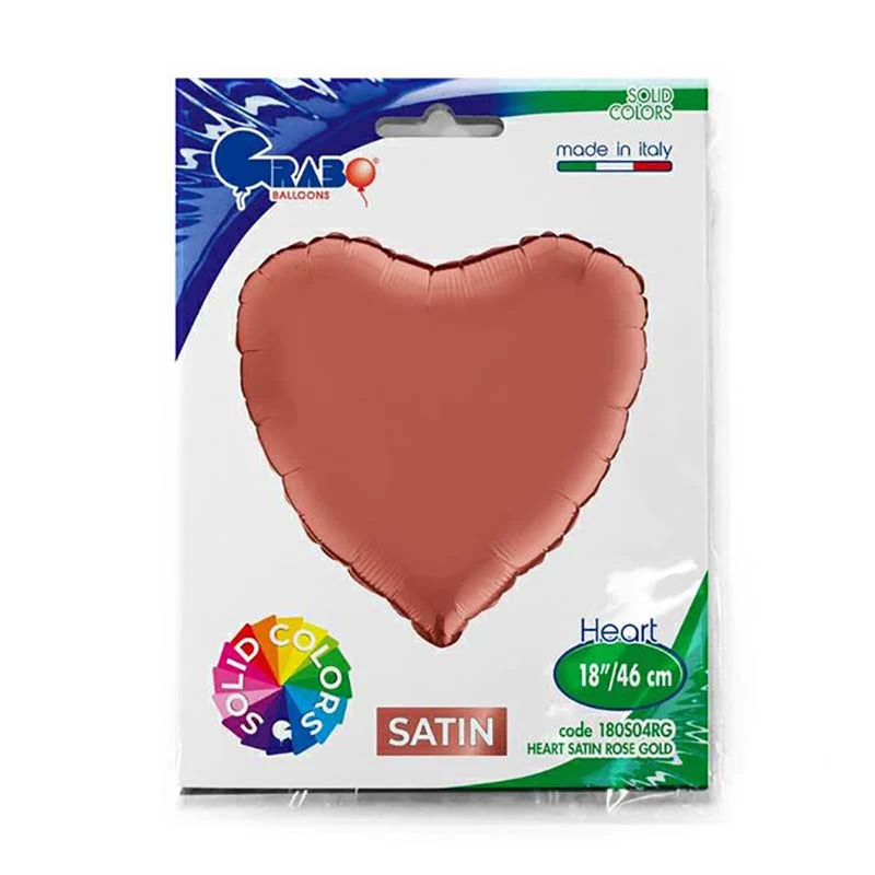 18"/Ø46cm Herz Folienballon Uni | Satin Rose Gold