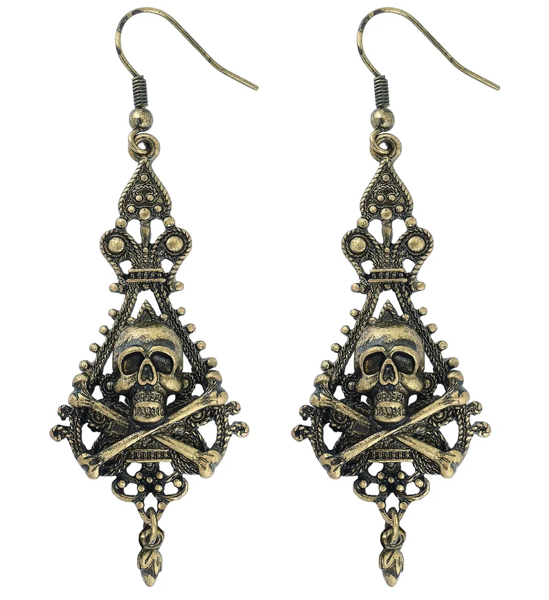 Piraten Ohrringe mit Totenkopf | Gold - Schmuck