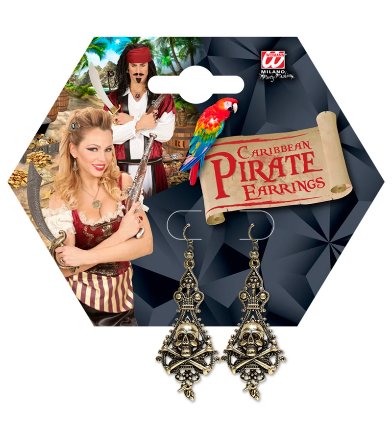 Piraten Ohrringe mit Totenkopf | Gold - Schmuck