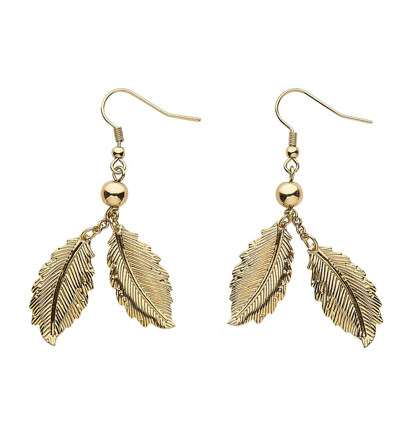 Blätter Ohrringe | Gold - Schmuck Römerin Kostüm