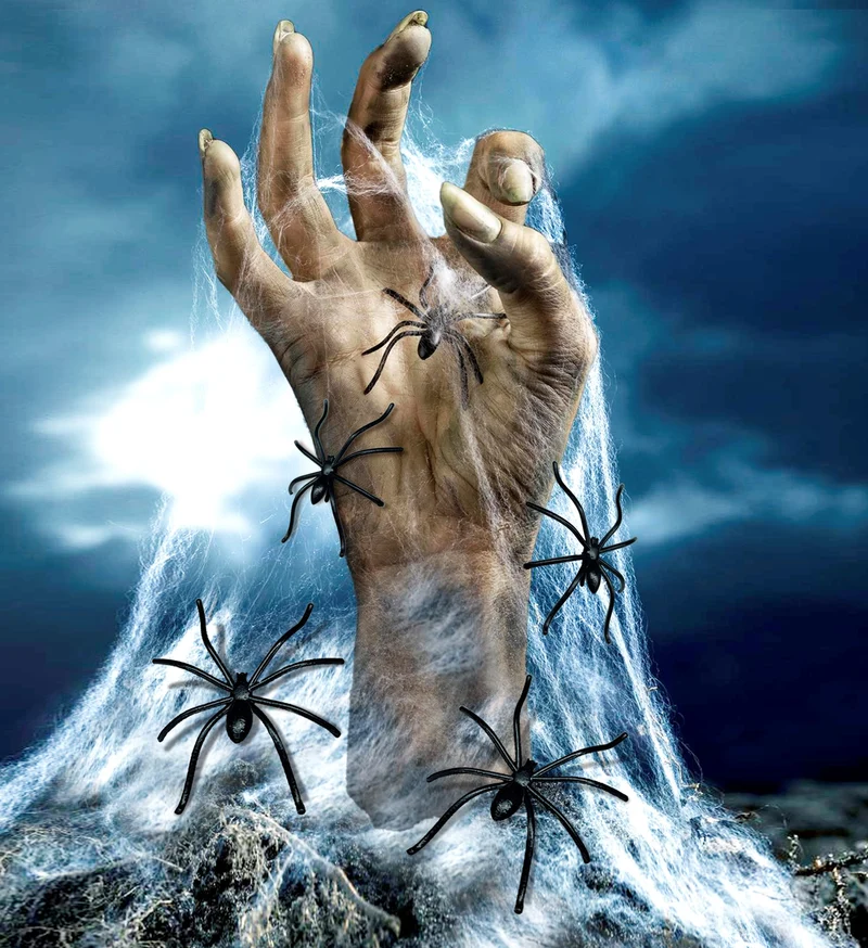 Halloween Spinnennetz Spinnweben mit 20 Spinnen | 500g
