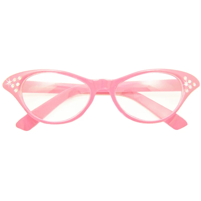 Fifties Cateye Brille "Diamond" mit Strass | Rosa