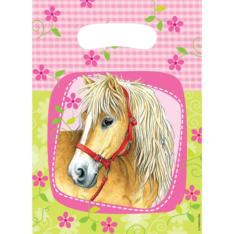 "Charming Horses" Pferdemotiv Partydekoration - 6 Partytüten 23,4 x 16,2 cm