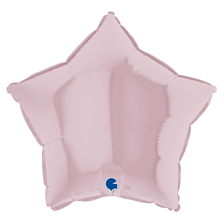 18"/Ø46cm Stern Folienballon Uni | Pastell Rosa
