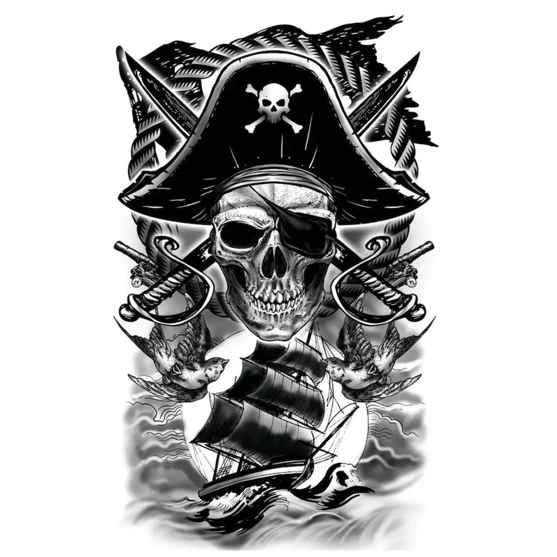 Halloween Tattoo "Pirat" | 14 x 30 cm