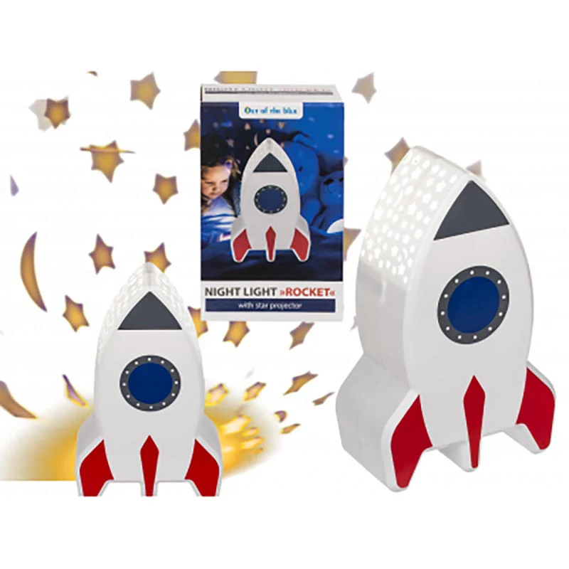 Lampe Rakete mit Sternenprojektor ca. 15cm