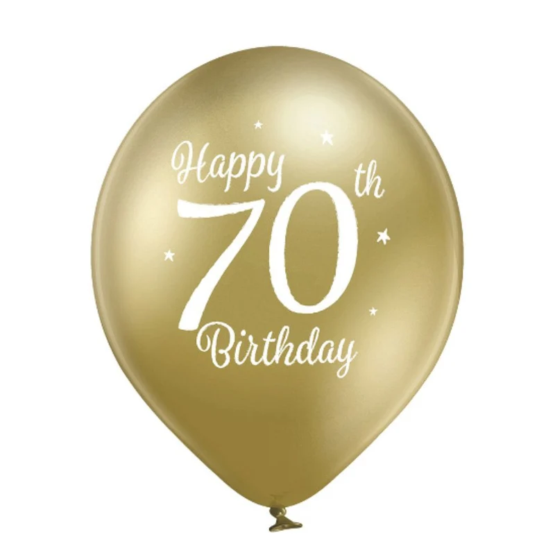 Luftballon Ø30cm Happy 70th Birthday | 6 Stk.