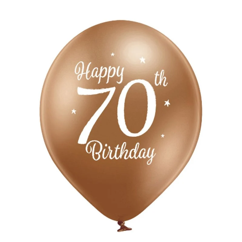Luftballon Ø30cm Happy 70th Birthday | 6 Stk.