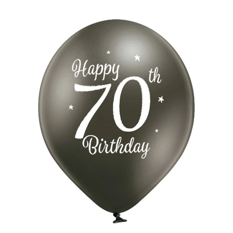 Luftballon Ø30cm Happy 70th Birthday | 6 Stk.