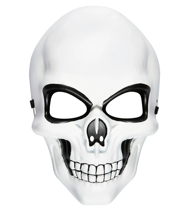 Halloween Maske "Totenkopf" | Weiß Schwarz