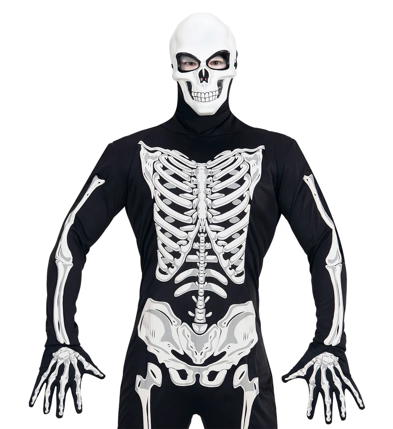 Halloween Maske "Totenkopf" | Weiß Schwarz