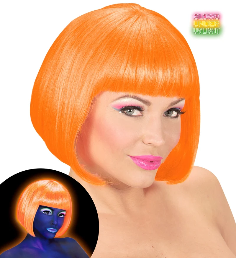 Damen Bob Perücke "Valentina" 74975 | Neon Orange
