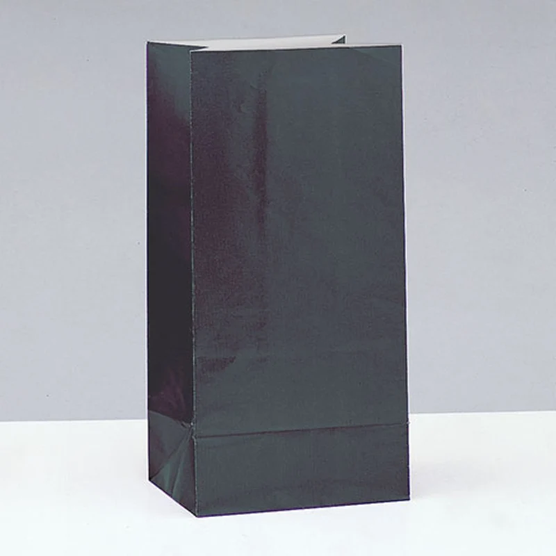 Tüte Papier Uni 25x12x9cm, 12Stk. Schwarz