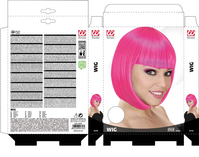 Perücke "Lou Lou" für Damen | Pink