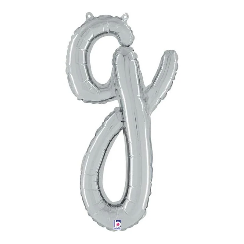 14"/Ø36cm Folienballon Buchstabe Skript Silber | G