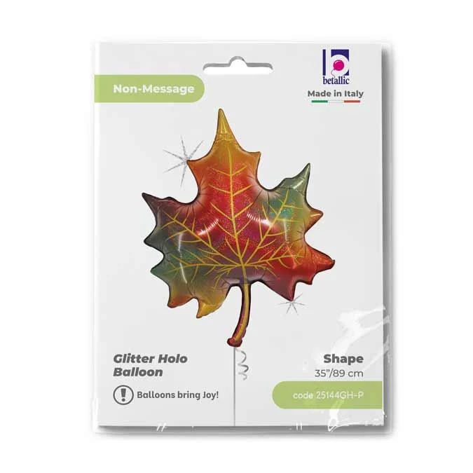 Shape Folienballon "Ahorn Blatt" Glitzer Holo | 76 cm