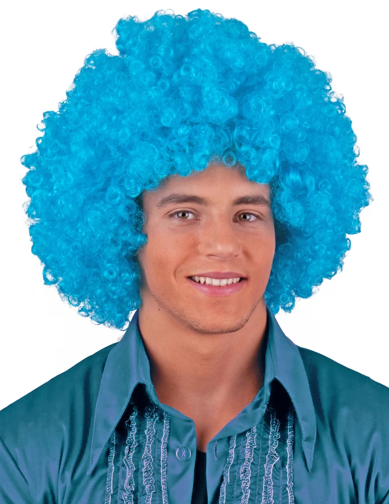 Afro Perücke Jay für Herren - Blau