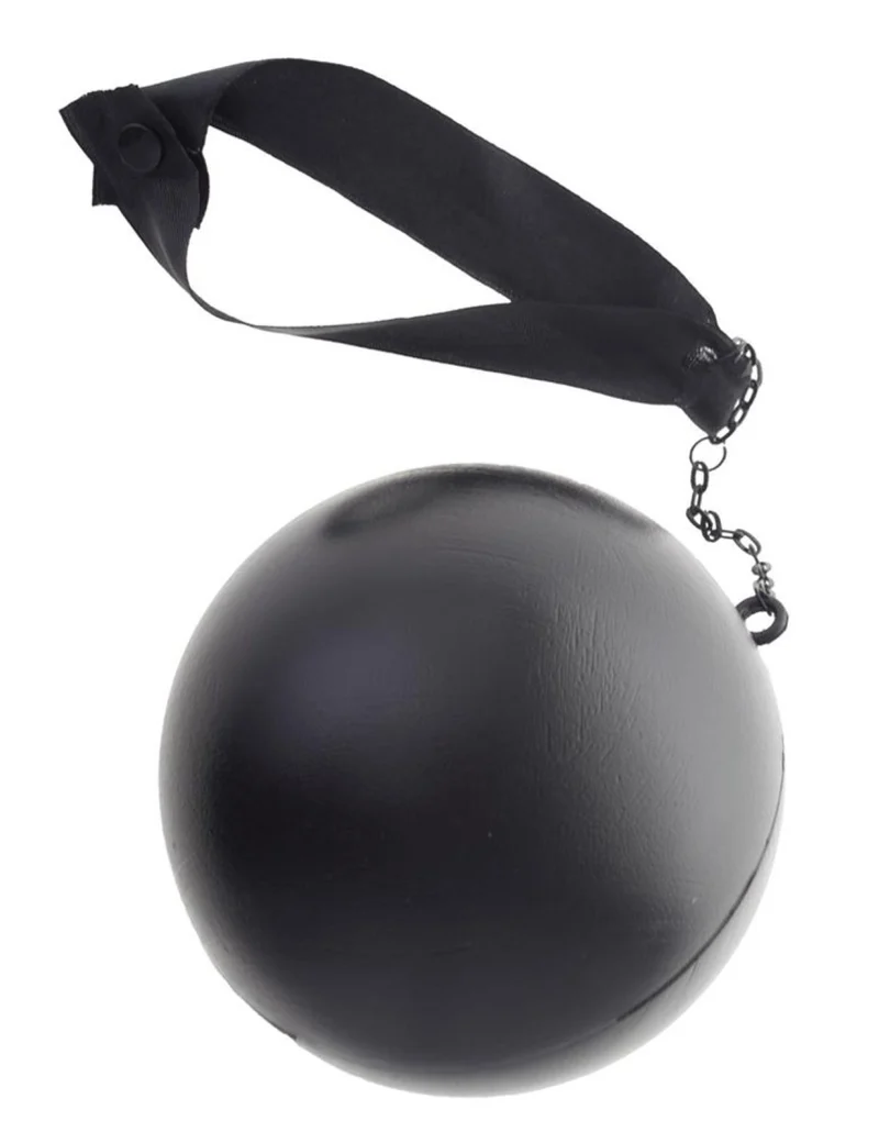 Sträflingskugel zum Kostüm | Kunststoff Fußkette Party JGA