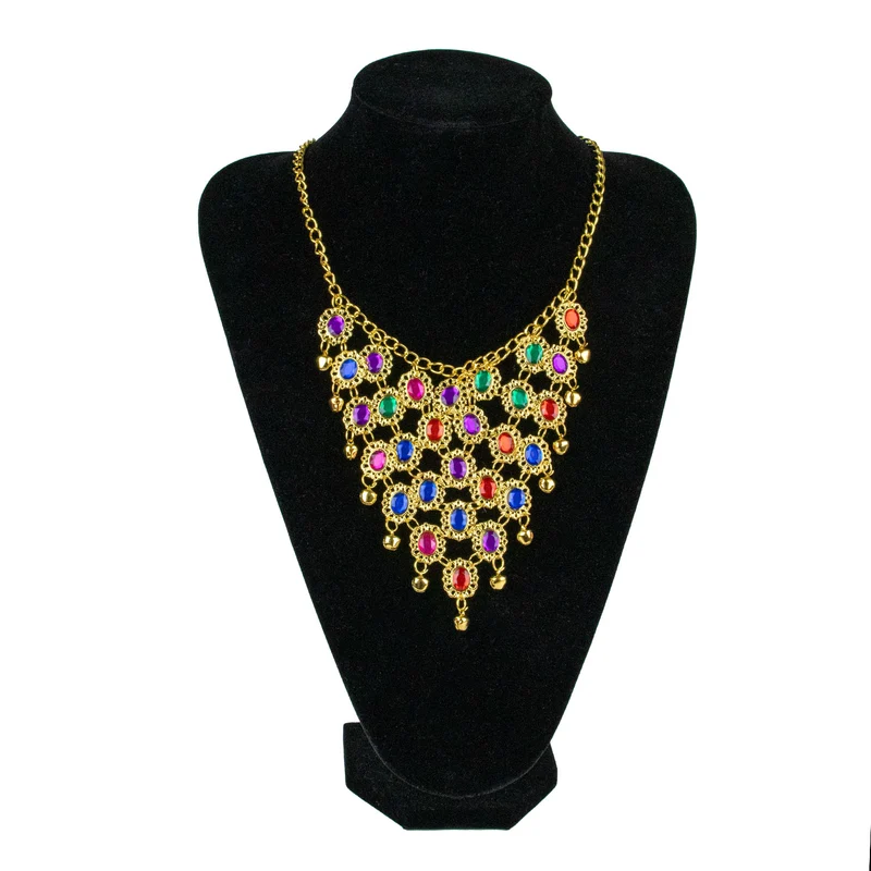 Goldene Strass Halskette "Orient" | Mehrfarbig