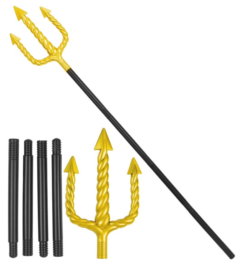 Goldener Dreizack - 122 cm | Zubehör Kostüm Neptun Meerjungfrau