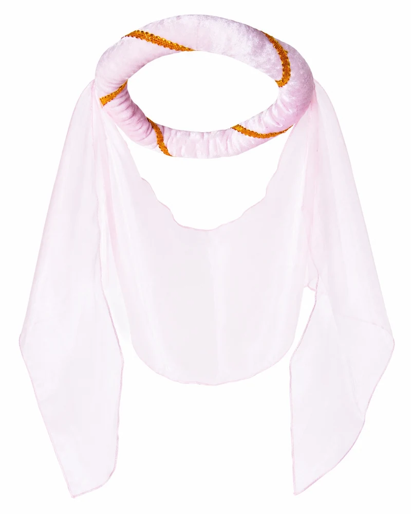 Mittelalter Haarband "Helena" mit Schleier für Mädchen | Rosa