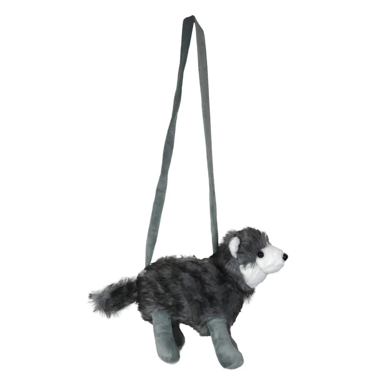 Kuschelige Wolf Handtasche | 30x40x13cm - Grau