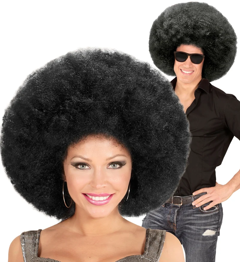 Locken Perücke Riesen Afro | Schwarz