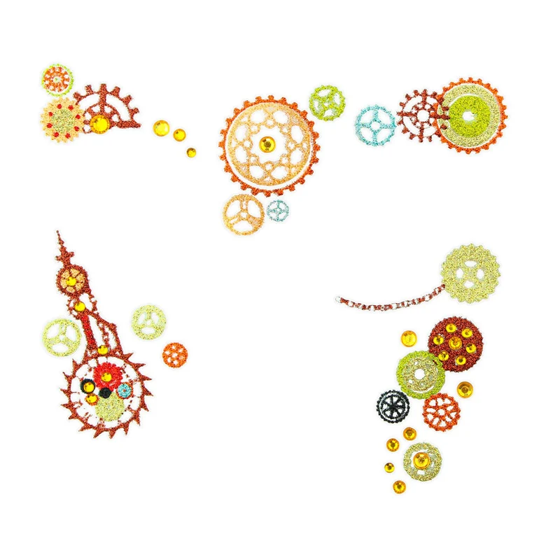 Face Art Decor Glitzer Tattoo Sticker - Steampunk | Gesichtssticker zum Kostüm