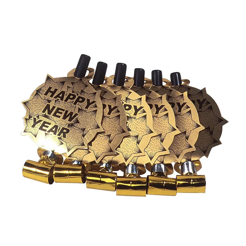 6 Tröten Happy New Year | Gold