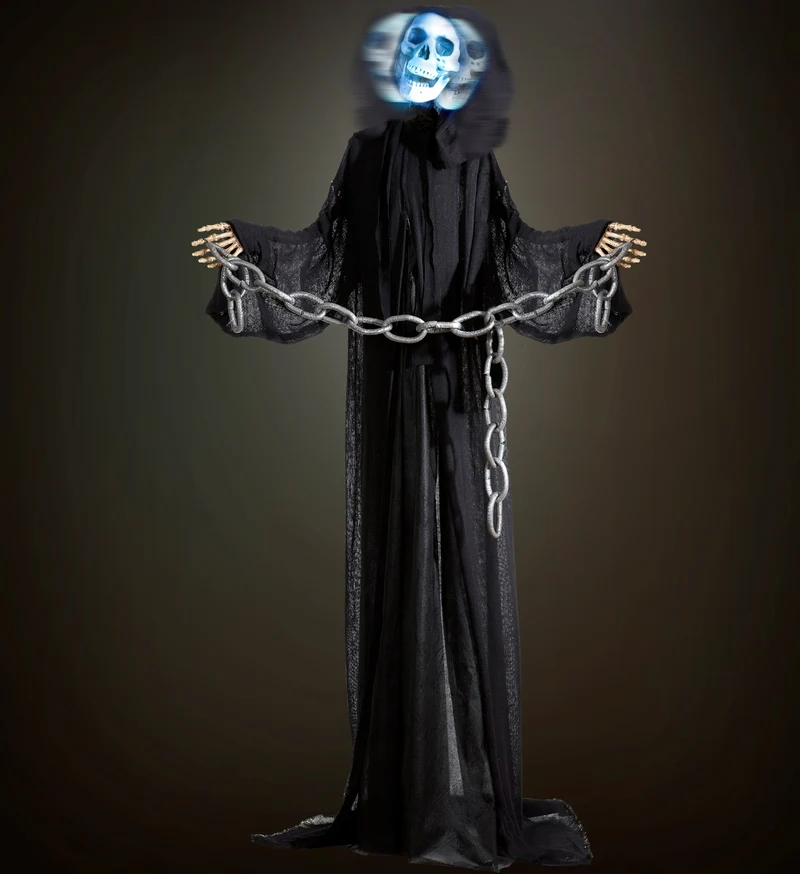 Hänge-Figur Sensenmann 160 cm mit Licht, Sound & Bewegung | Ein Gruselige Halloween-Deko