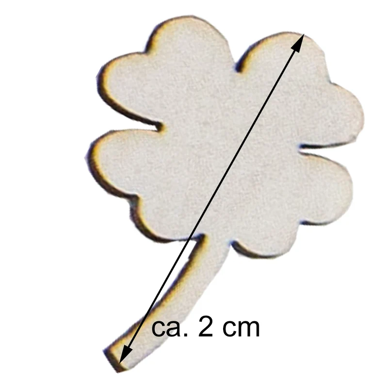 Holz Streudeko "Glücksklee" - 2 cm 07620 | 24 tlg. - Hochzeit Tischdekoration