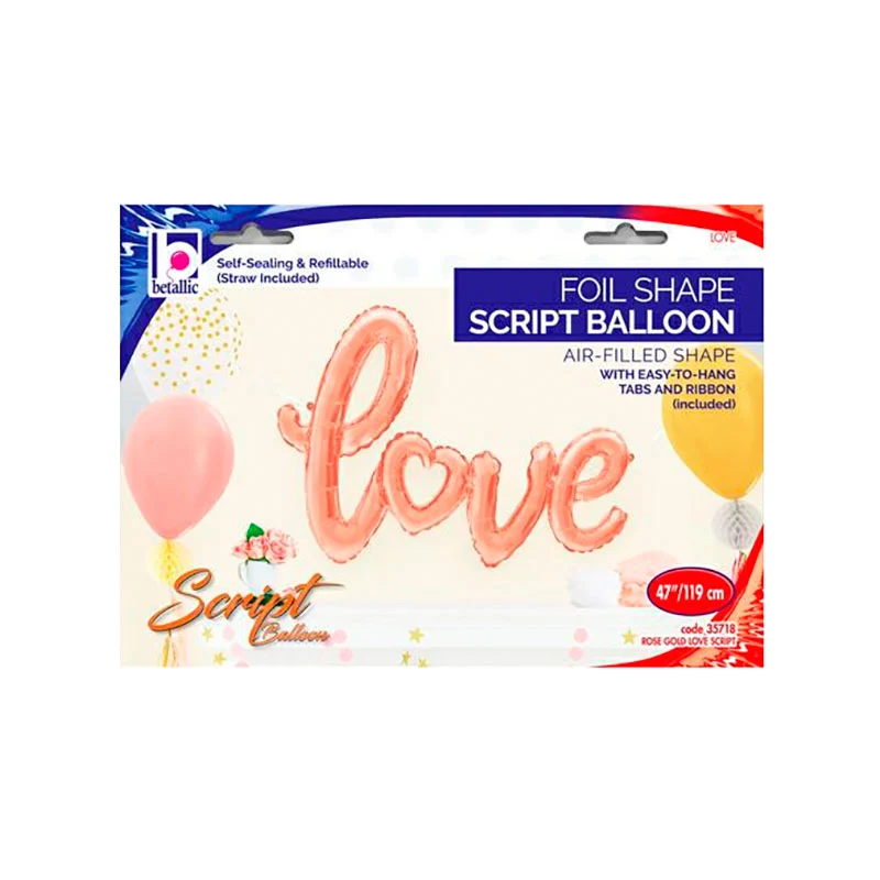 14"/Ø36cm Ballongirlande "LOVE" 119cm | Rosegold