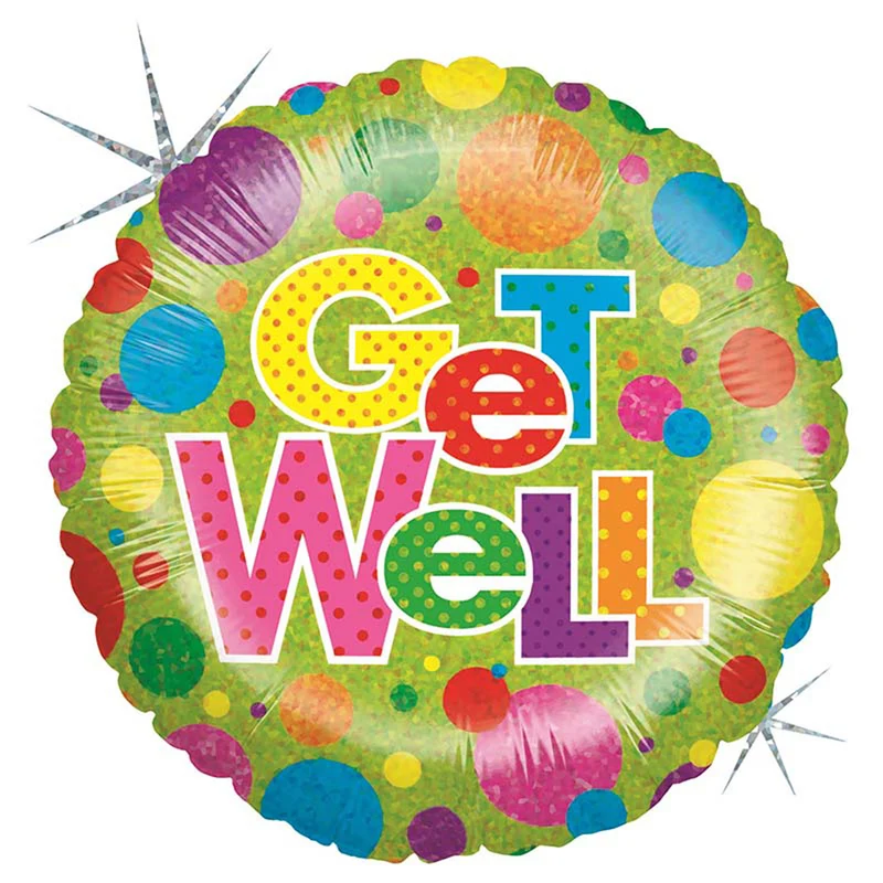 18"/Ø46cm Folienballon "Get Well Dots"