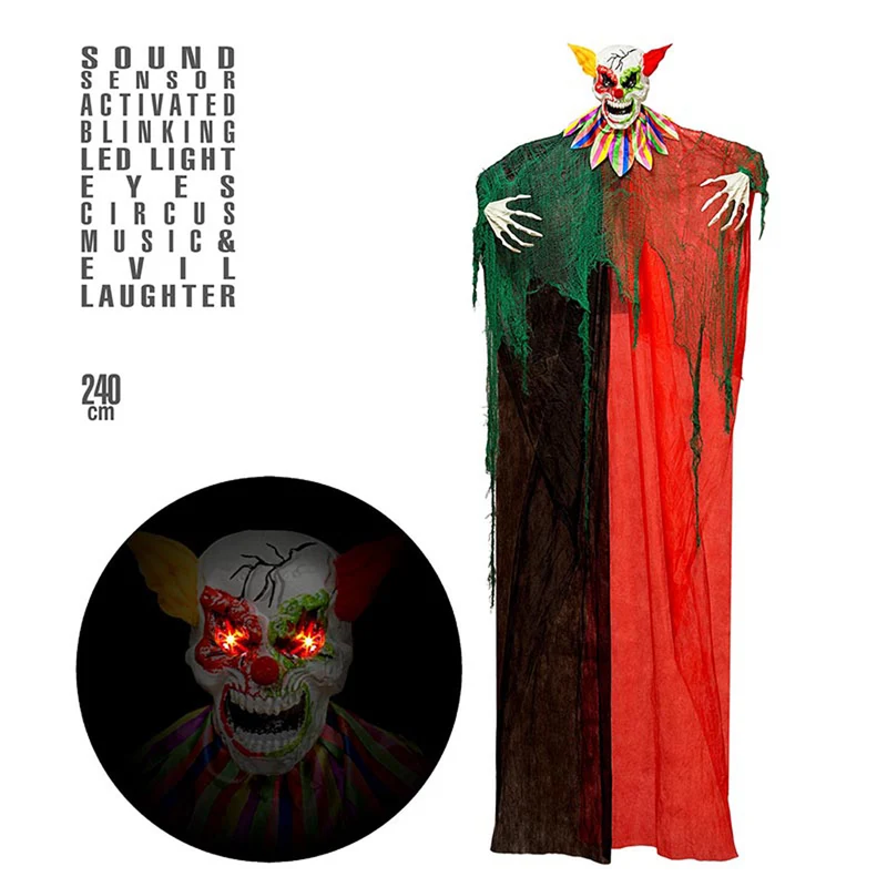Hänge Figur Horrorclown Blink Auge /Sound 240cm