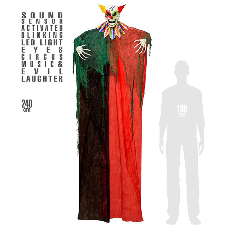 Hänge Figur Horrorclown Blink Auge /Sound 240cm