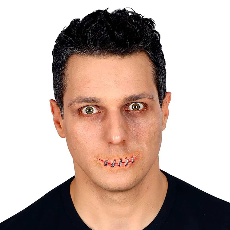 Make-up Wunde zugenähter Mund
