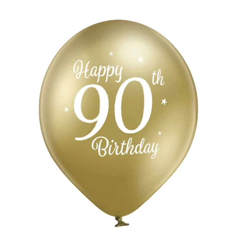 Luftballon Ø30cm Happy 90th Birthday | 6 Stk.
