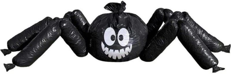 Riesen-Rasen-Spinne (Schwarze Laubsäcke) Halloween Dekoration