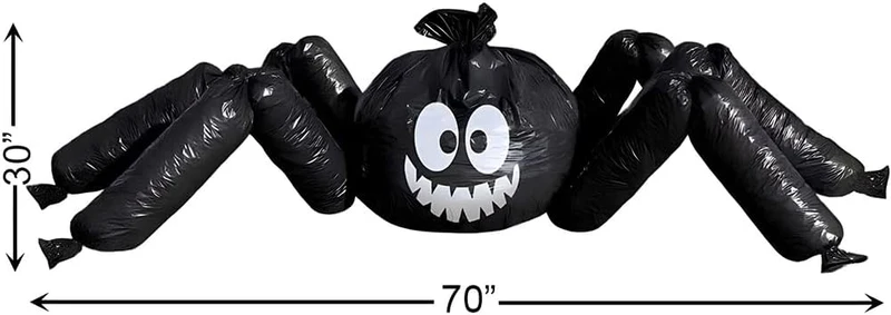 Riesen-Rasen-Spinne (Schwarze Laubsäcke) Halloween Dekoration