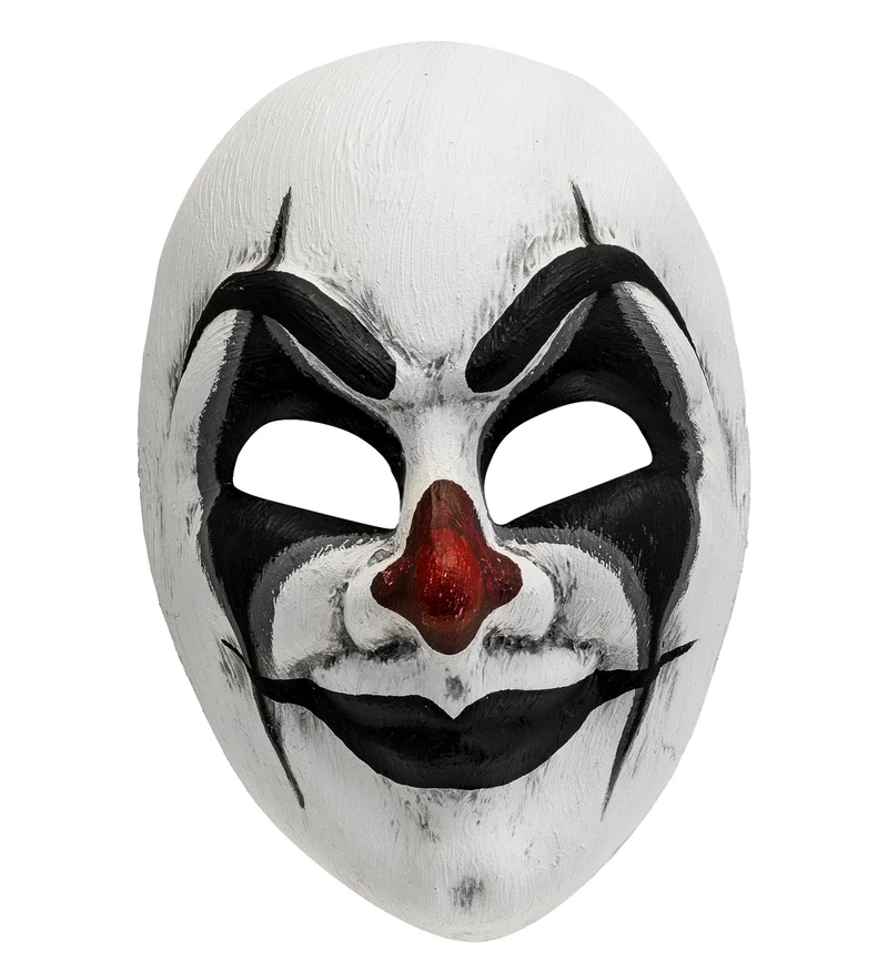 Halloween Clownmaske "Commedia dell´Arte" | Weiß Schwarz